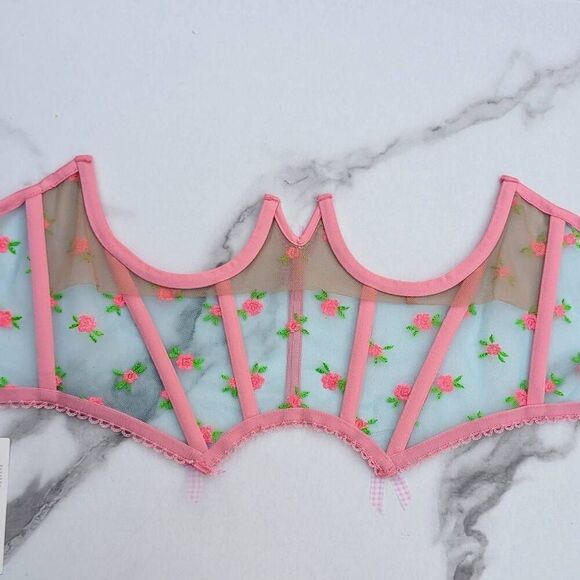 NWT  Victoria's Secret / Love & Lemons "Garden Party Corset" Cupless Bra. Small - Picture 5 of 9